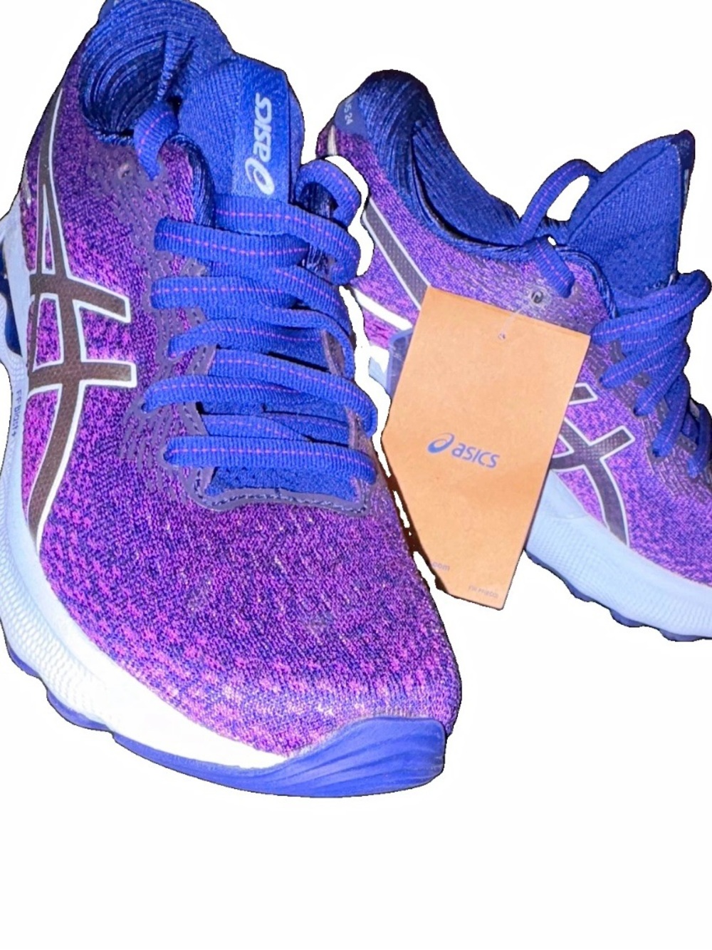 ASICS Gel-Nimbus 24 Women's Purple and Blue Knit Running Shoes